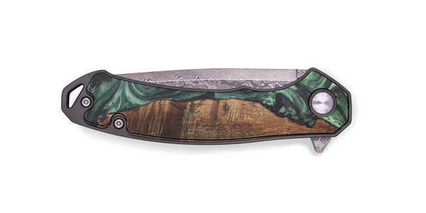 EDC Wood+Resin Pocket Knife - Seth (Green, 722882)