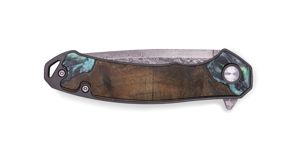 EDC Wood+Resin Pocket Knife - Nicolette (Green, 722893)