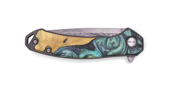 EDC Wood+Resin Pocket Knife - Toni (Green, 722895)