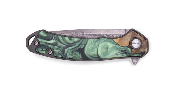 EDC Wood+Resin Pocket Knife - Malia (Green, 723009)