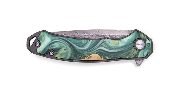 EDC Wood+Resin Pocket Knife - Adrianna (Green, 723010)