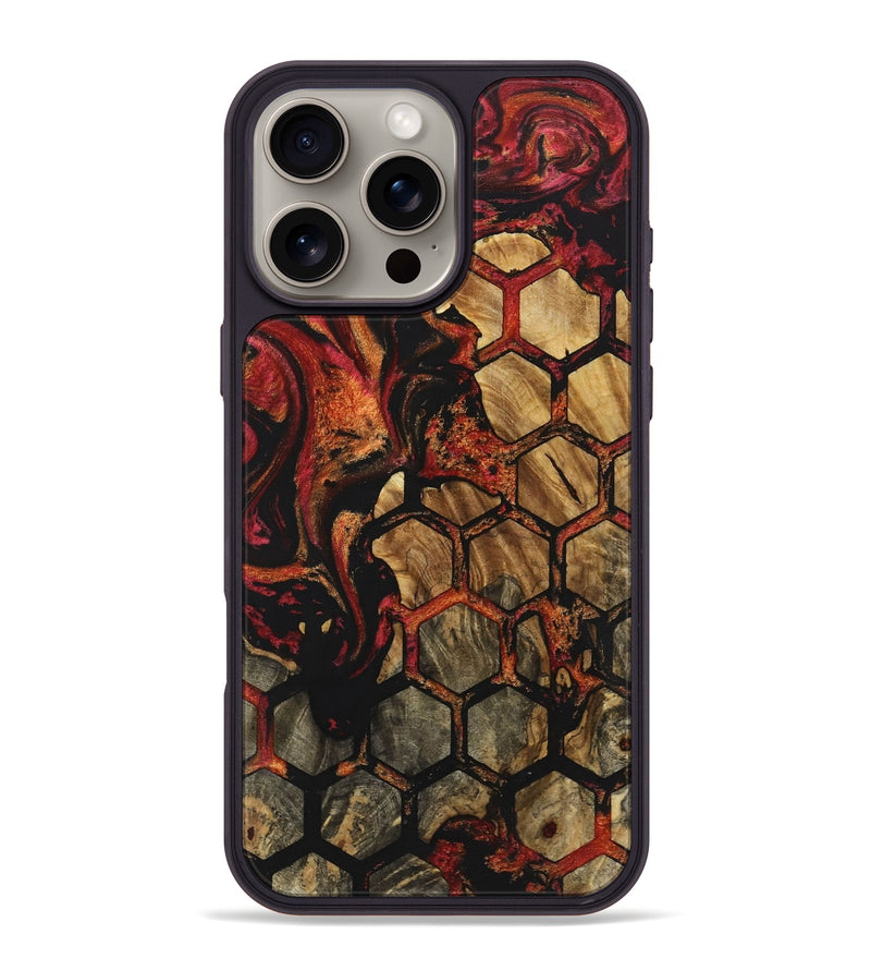 iPhone 16 Pro Max Wood+Resin Phone Case - Kash (Pattern, 723022)