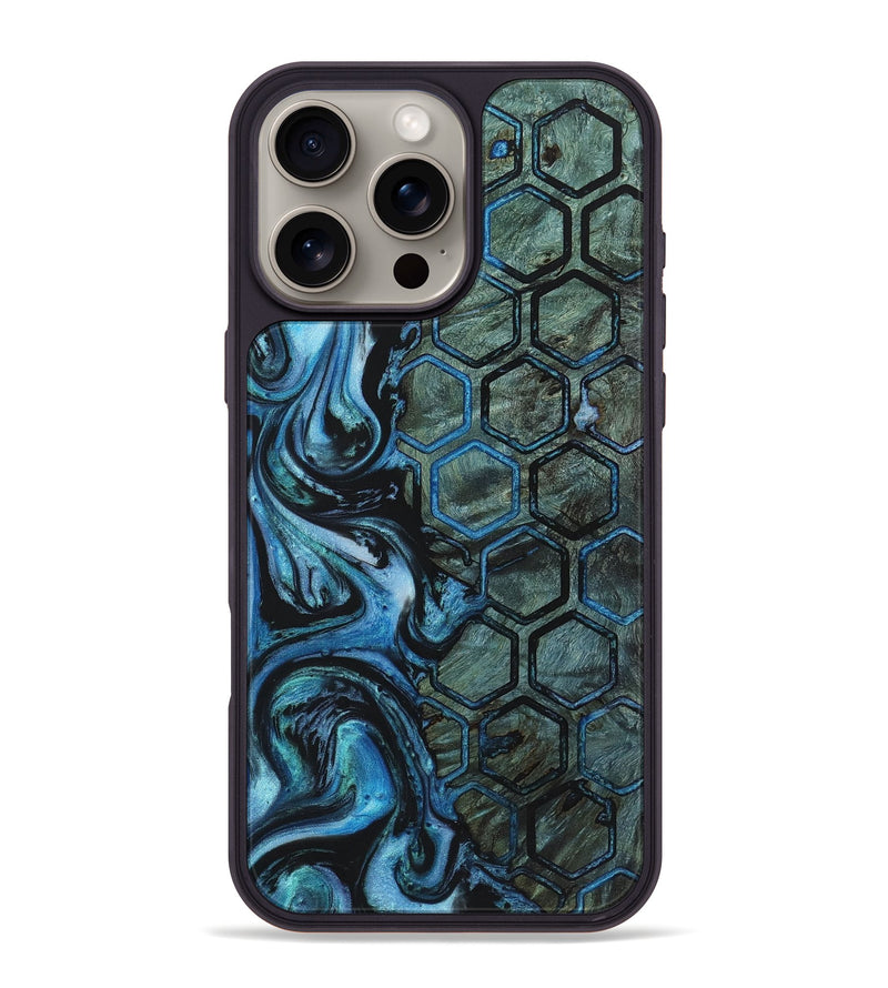 iPhone 16 Pro Max Wood+Resin Phone Case - Pearl (Pattern, 723023)