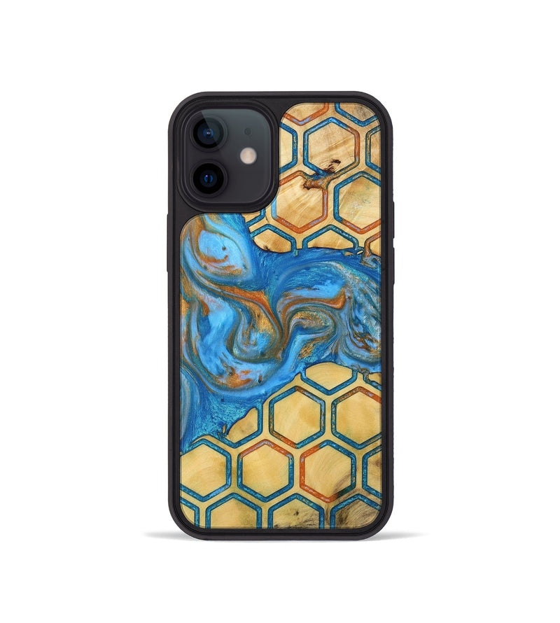 iPhone 12 mini Wood+Resin Phone Case - Josiah (Pattern, 723024)