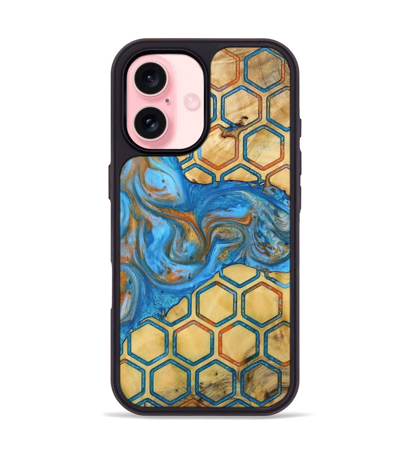 iPhone 16 Wood+Resin Phone Case - Josiah (Pattern, 723024)