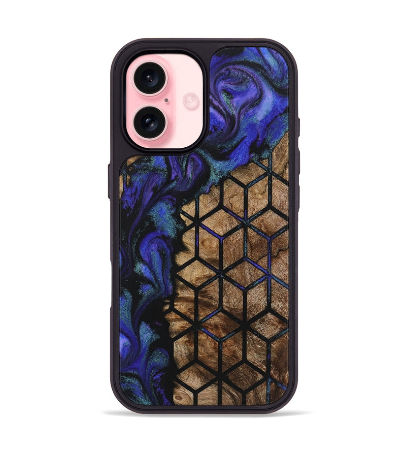 iPhone 16 Wood+Resin Phone Case - Bryan (Pattern, 723026)