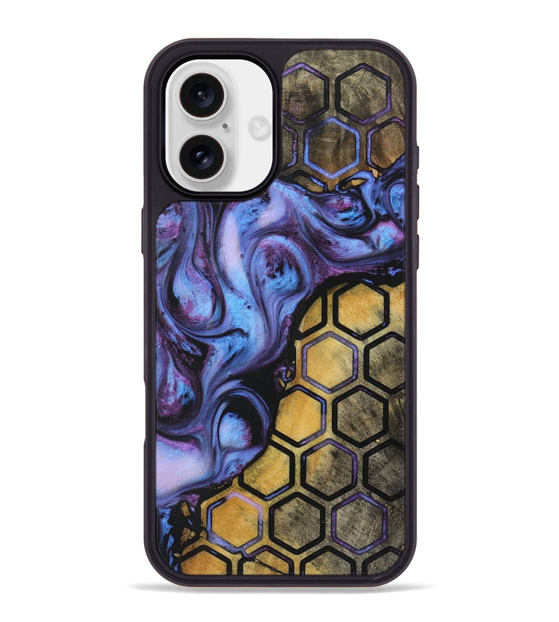 iPhone 16 Plus Wood+Resin Phone Case - Olga (Pattern, 723027)