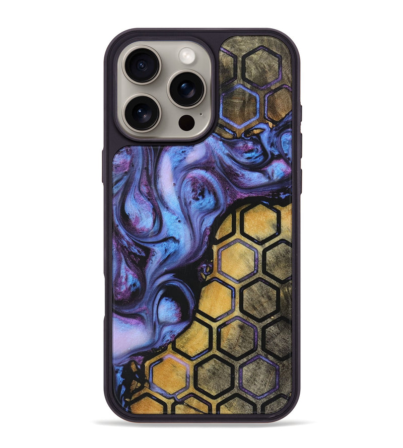 iPhone 16 Pro Max Wood+Resin Phone Case - Olga (Pattern, 723027)