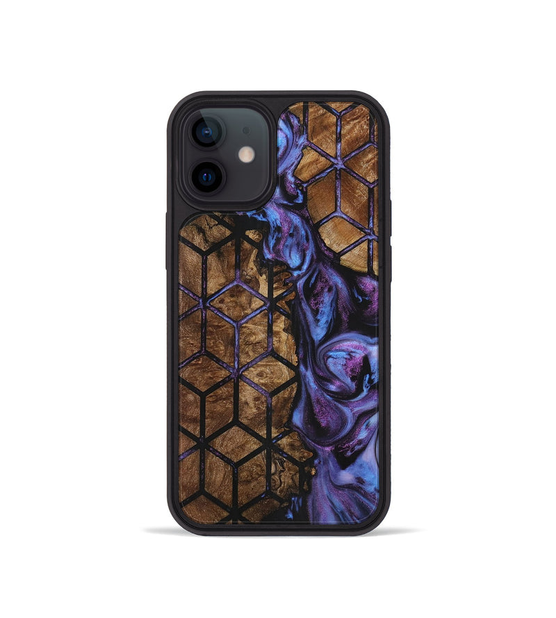 iPhone 12 mini Wood+Resin Phone Case - Sophie (Pattern, 723028)