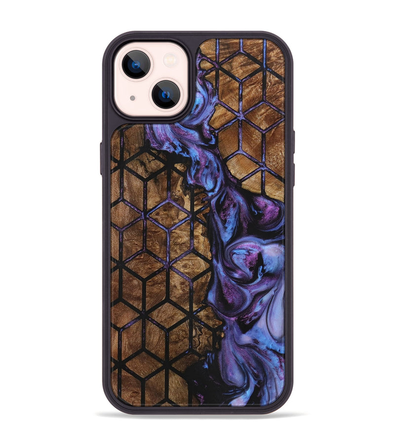 iPhone 14 Plus Wood+Resin Phone Case - Sophie (Pattern, 723028)