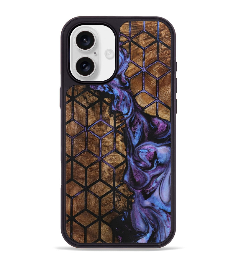 iPhone 16 Plus Wood+Resin Phone Case - Sophie (Pattern, 723028)