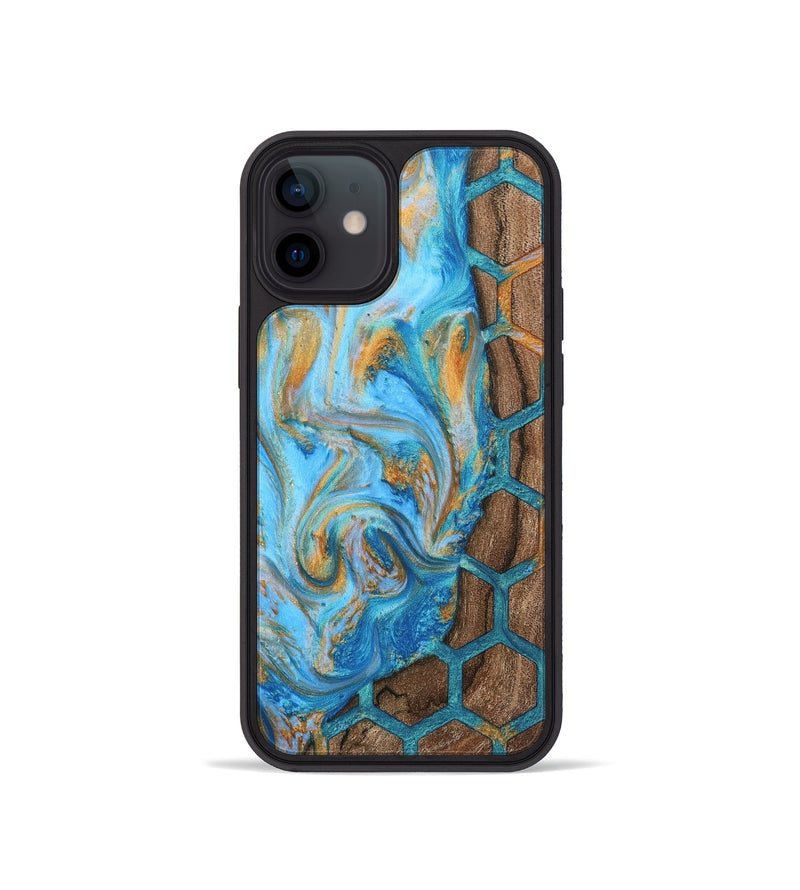 iPhone 12 mini Wood+Resin Phone Case - Tommy (Pattern, 723029)