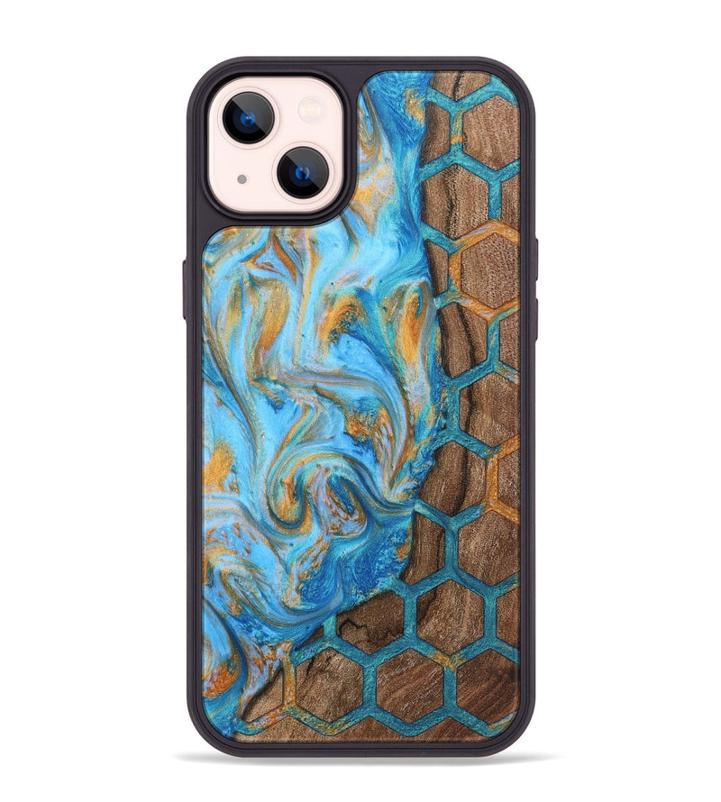 iPhone 14 Plus Wood+Resin Phone Case - Tommy (Pattern, 723029)