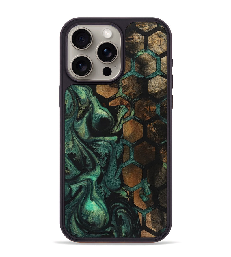 iPhone 15 Pro Max Wood+Resin Phone Case - Lester (Pattern, 723031)