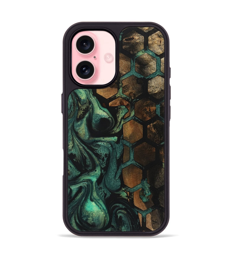 iPhone 16 Wood+Resin Phone Case - Lester (Pattern, 723031)