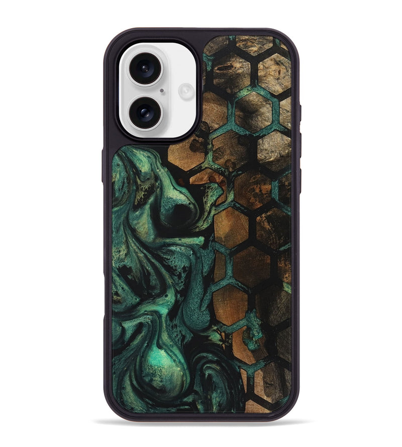 iPhone 16 Plus Wood+Resin Phone Case - Lester (Pattern, 723031)