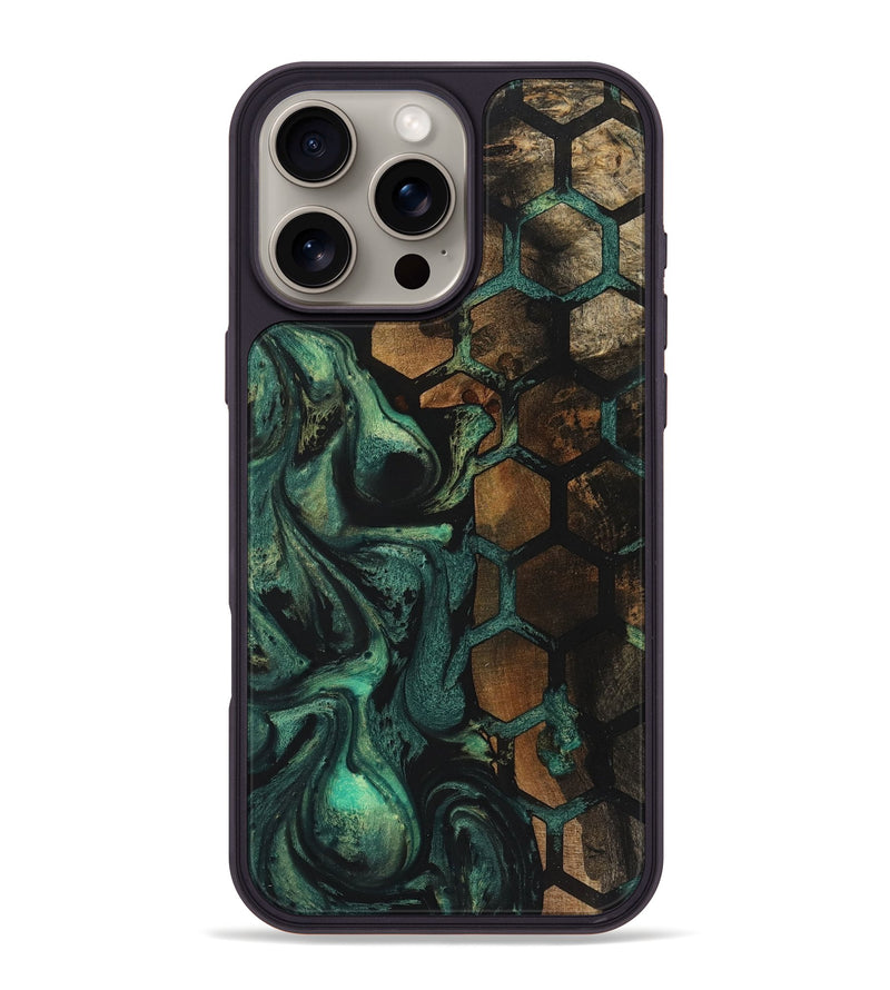 iPhone 16 Pro Max Wood+Resin Phone Case - Lester (Pattern, 723031)