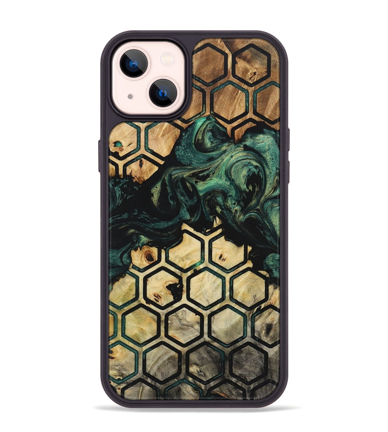 iPhone 14 Plus Wood+Resin Phone Case - Ellen (Pattern, 723032)