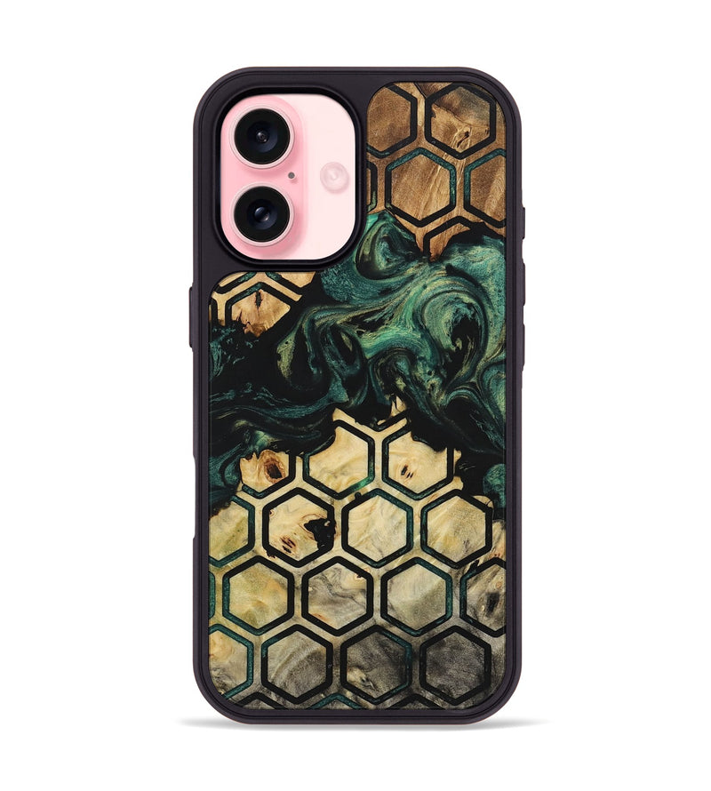 iPhone 16 Wood+Resin Phone Case - Ellen (Pattern, 723032)