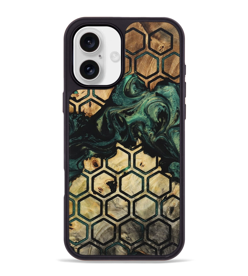 iPhone 16 Plus Wood+Resin Phone Case - Ellen (Pattern, 723032)