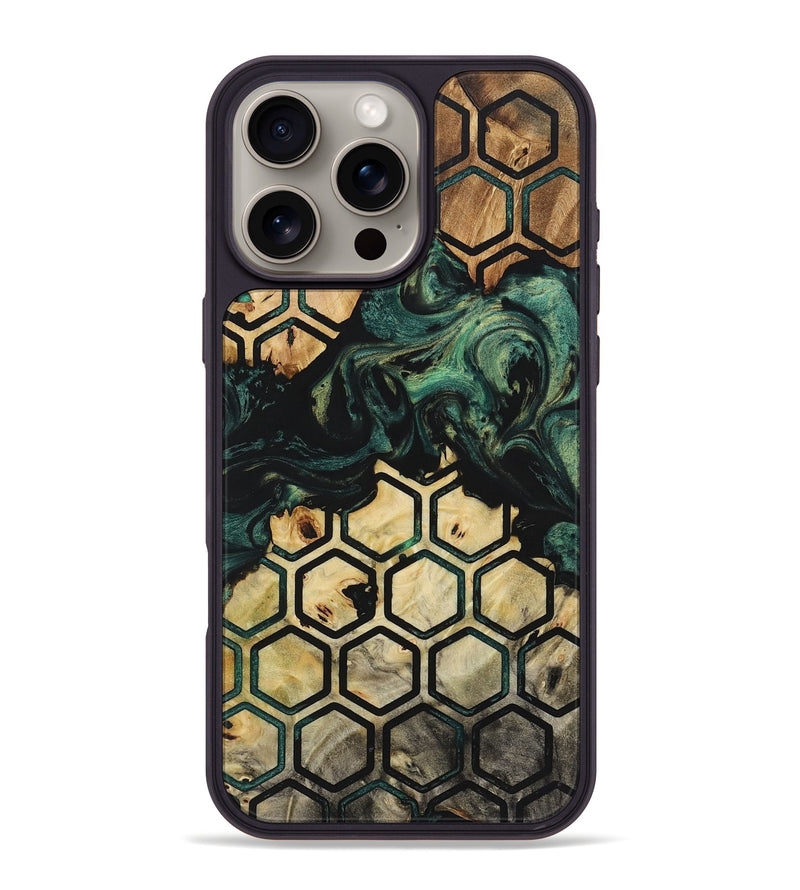 iPhone 16 Pro Max Wood+Resin Phone Case - Ellen (Pattern, 723032)