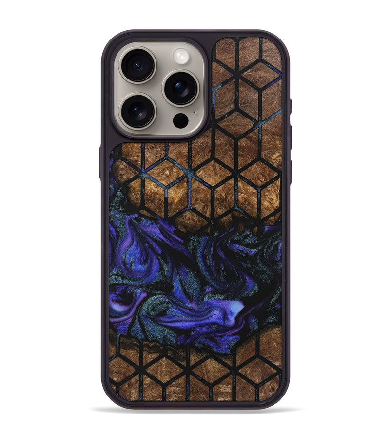 iPhone 15 Pro Max Wood+Resin Phone Case - Alfred (Pattern, 723033)