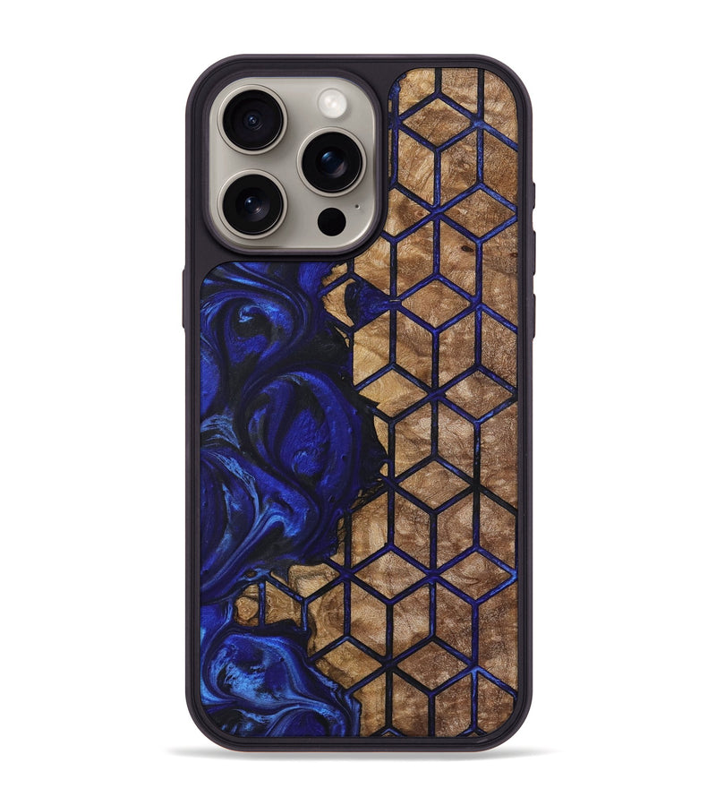 iPhone 15 Pro Max Wood+Resin Phone Case - Jasmine (Pattern, 723034)