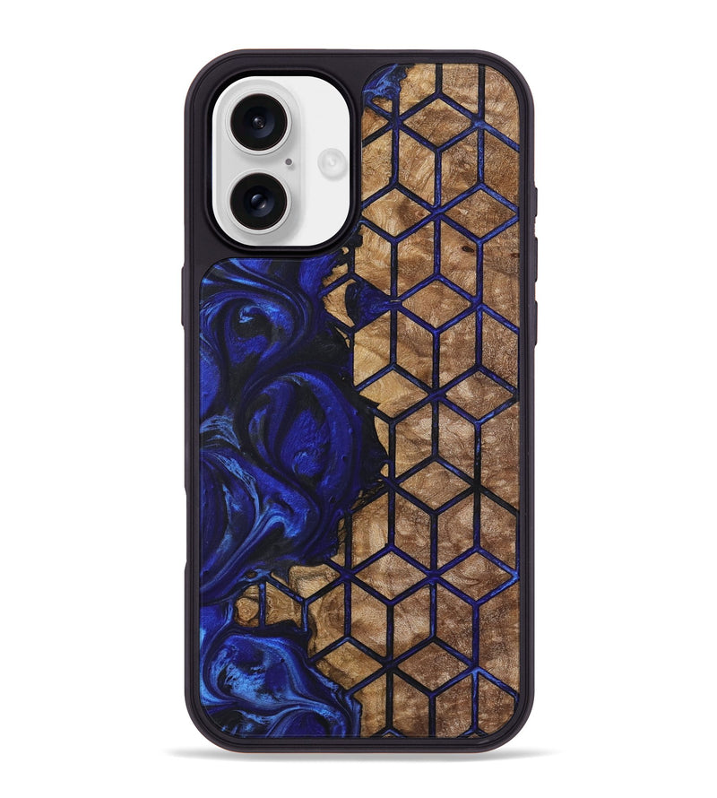 iPhone 16 Plus Wood+Resin Phone Case - Jasmine (Pattern, 723034)