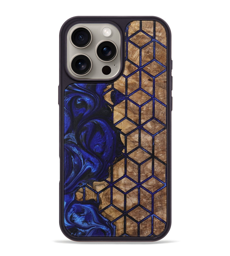 iPhone 16 Pro Max Wood+Resin Phone Case - Jasmine (Pattern, 723034)