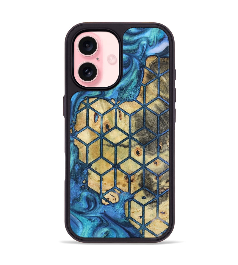 iPhone 16 Wood+Resin Phone Case - Charles (Pattern, 723035)