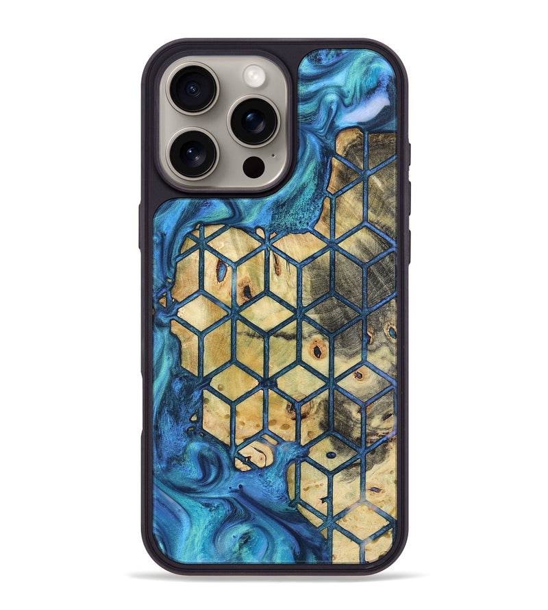 iPhone 16 Pro Max Wood+Resin Phone Case - Charles (Pattern, 723035)