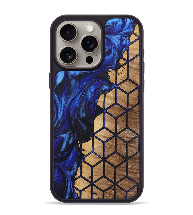 iPhone 15 Pro Max Wood+Resin Phone Case - Muriel (Pattern, 723038)