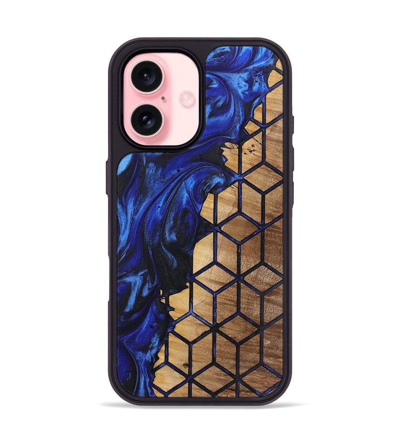 iPhone 16 Wood+Resin Phone Case - Muriel (Pattern, 723038)