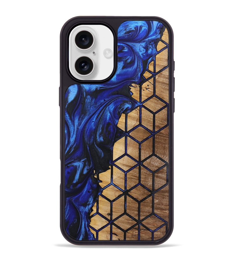 iPhone 16 Plus Wood+Resin Phone Case - Muriel (Pattern, 723038)