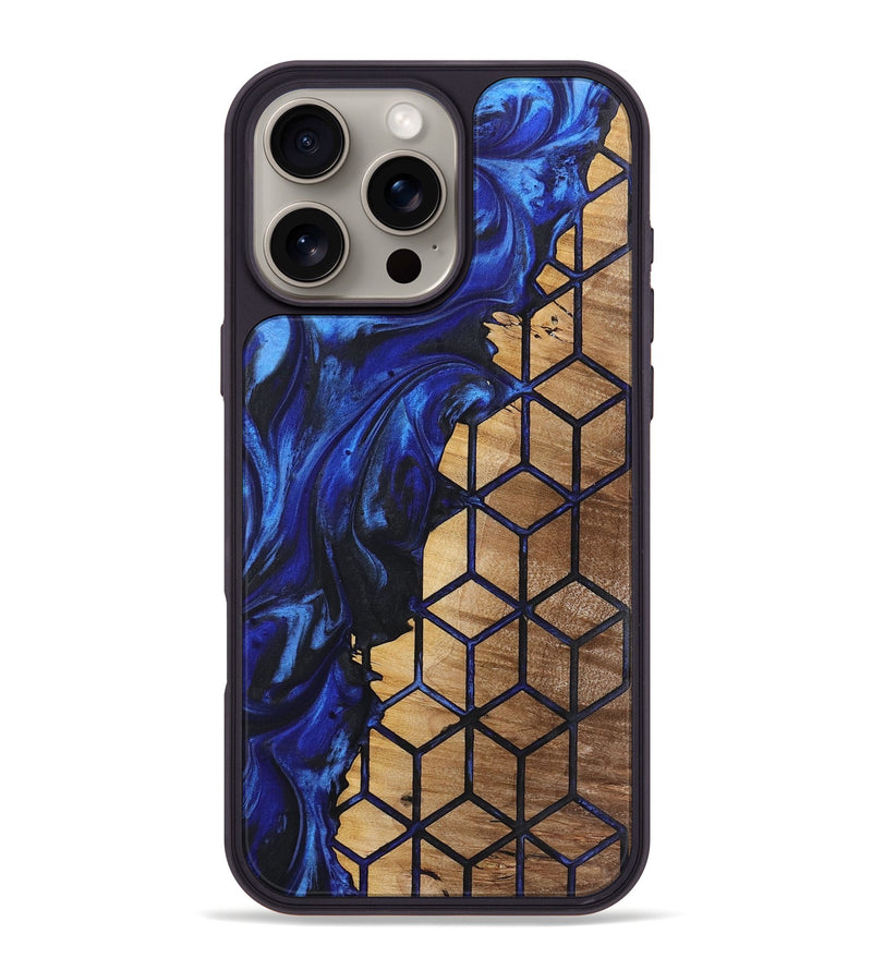 iPhone 16 Pro Max Wood+Resin Phone Case - Muriel (Pattern, 723038)