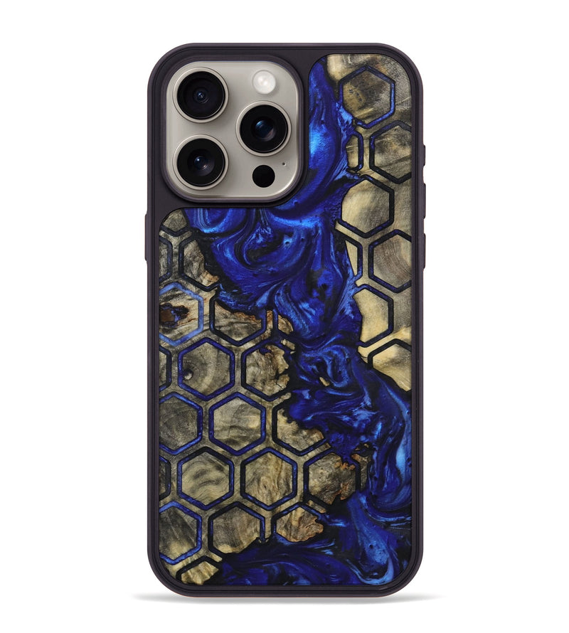 iPhone 15 Pro Max Wood+Resin Phone Case - Diamond (Pattern, 723040)