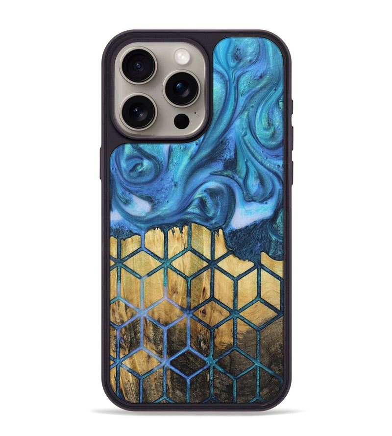 iPhone 15 Pro Max Wood+Resin Phone Case - Tom (Pattern, 723041)