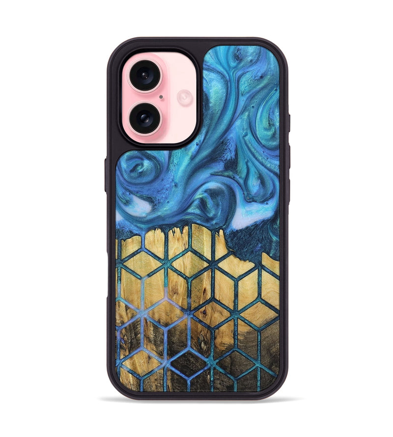 iPhone 16 Wood+Resin Phone Case - Tom (Pattern, 723041)