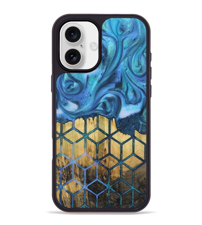 iPhone 16 Plus Wood+Resin Phone Case - Tom (Pattern, 723041)