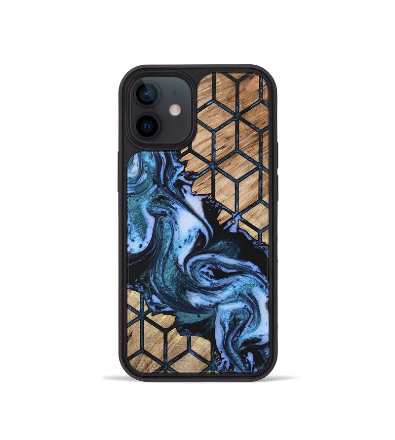 iPhone 12 mini Wood+Resin Phone Case - Aylin (Pattern, 723042)