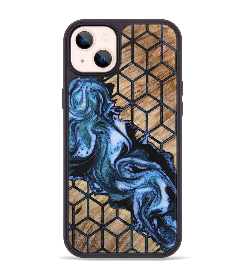 iPhone 14 Plus Wood+Resin Phone Case - Aylin (Pattern, 723042)