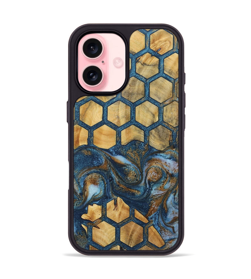 iPhone 16 Wood+Resin Phone Case - Herman (Pattern, 723043)