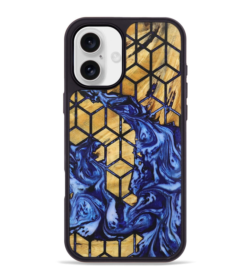 iPhone 16 Plus Wood+Resin Phone Case - Charlene (Pattern, 723044)