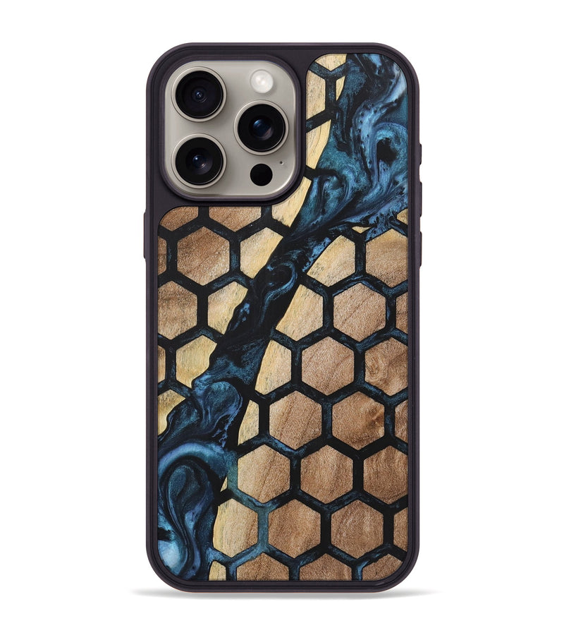 iPhone 15 Pro Max Wood+Resin Phone Case - Lela (Pattern, 723045)