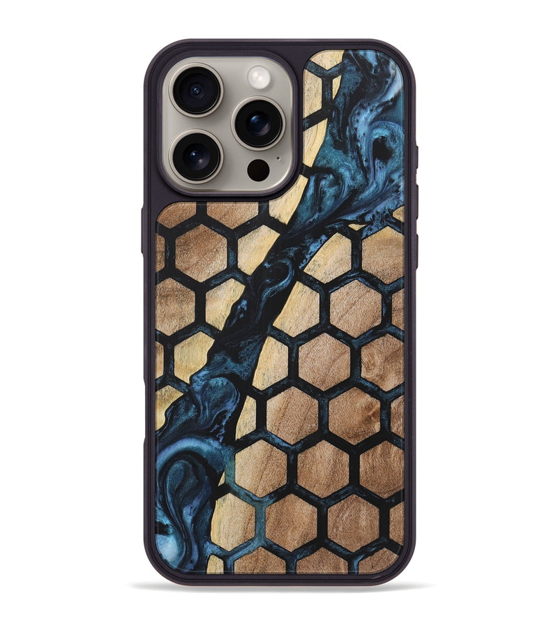 iPhone 16 Pro Max Wood+Resin Phone Case - Lela (Pattern, 723045)