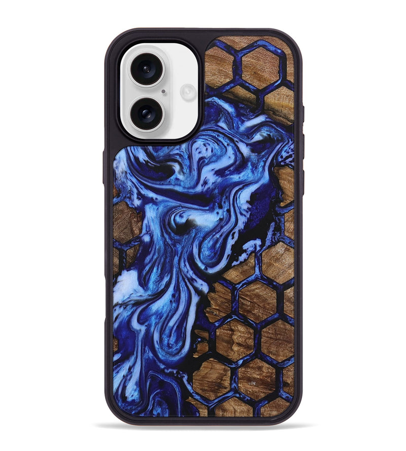 iPhone 16 Plus Wood+Resin Phone Case - Jasmin (Pattern, 723046)