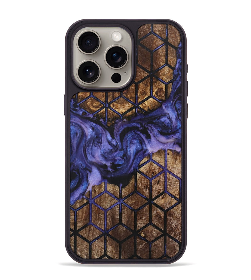 iPhone 15 Pro Max Wood+Resin Phone Case - Leroy (Pattern, 723047)