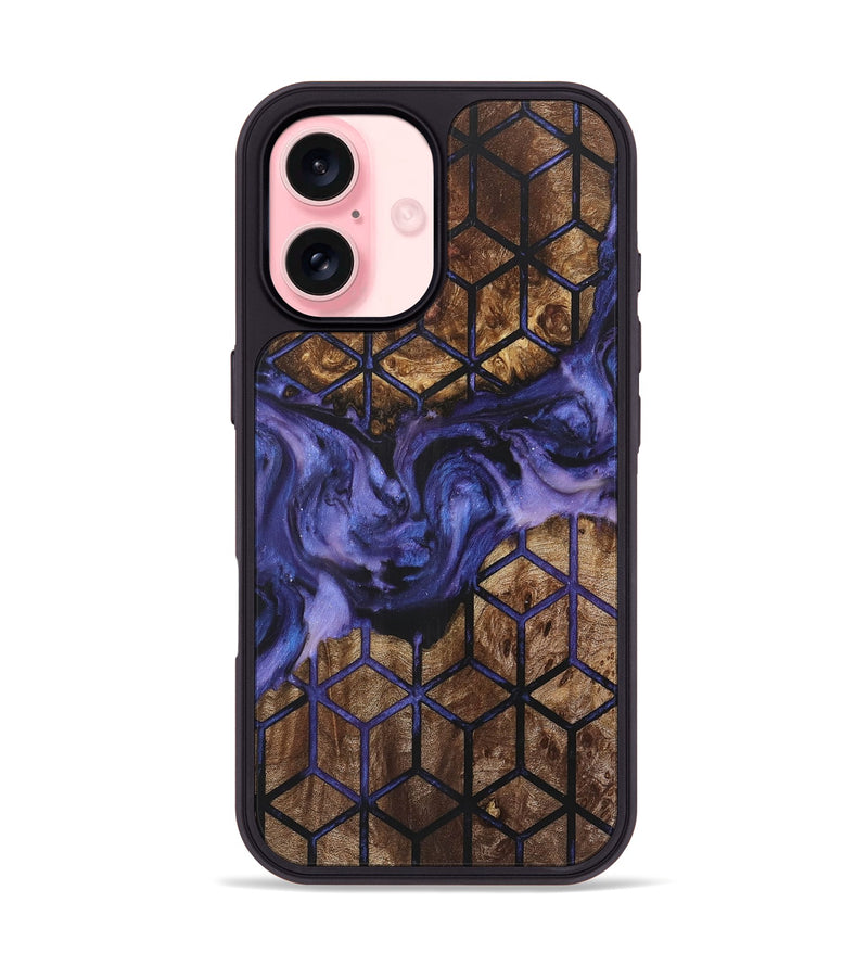 iPhone 16 Wood+Resin Phone Case - Leroy (Pattern, 723047)