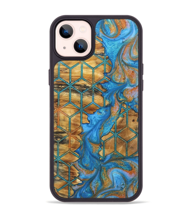 iPhone 14 Plus Wood+Resin Phone Case - Zion (Pattern, 723048)