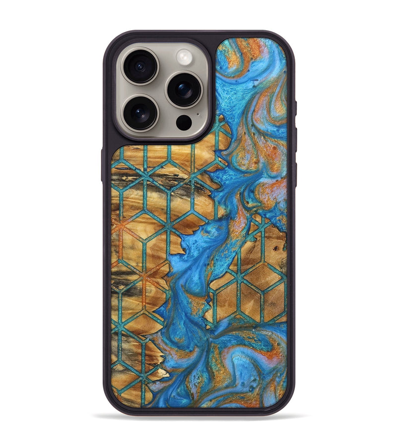 iPhone 15 Pro Max Wood+Resin Phone Case - Zion (Pattern, 723048)